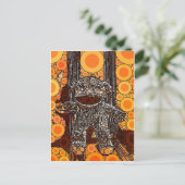 Funky Oranje Sock Monkey Circles Bubbles Pop Art Briefkaart (Staand voorkant)