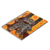 Funky Oranje Sock Monkey Circles Bubbles Pop Art Notitieboek (Linkerzijde)