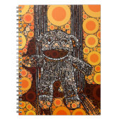 Funky Oranje Sock Monkey Circles Bubbles Pop Art Notitieboek (Voorkant)