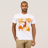 Funky Oranje Symbols Mannen T-shirt (Voorkant volledig)