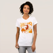 Funky Oranje Symbols Weemens T-Shirt (Voorkant volledig)