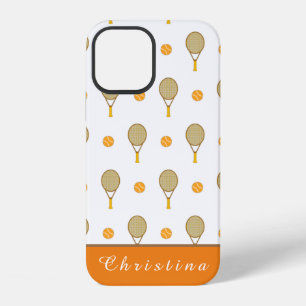 Funky Oranje Tennis Pret Kids Persoonlijke Speler iPhone 12 Hoesje