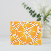 Funky oranje wig briefkaart (Staand voorkant)