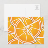 Funky oranje wig briefkaart (Voorkant / Achterkant)