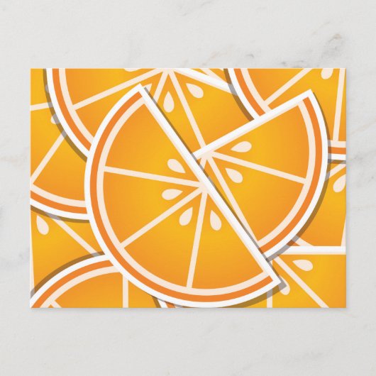 Funky oranje wig briefkaart (Voorkant)