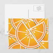 Funky oranje wig briefkaart (Voorkant / Achterkant)