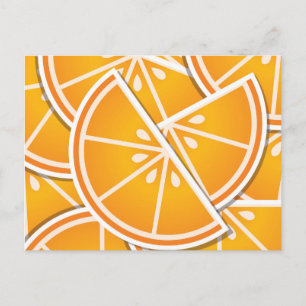 Funky oranje wig briefkaart