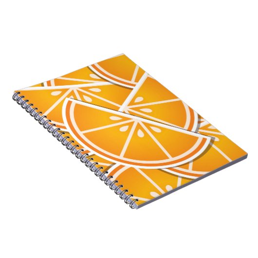 Funky oranje wig notitieboek (Rechterzijde)