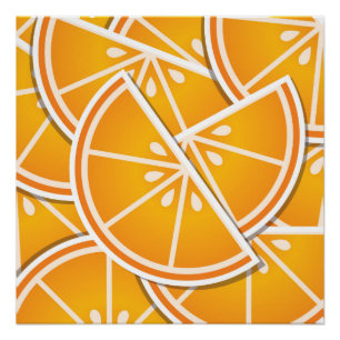 Funky oranje wig poster