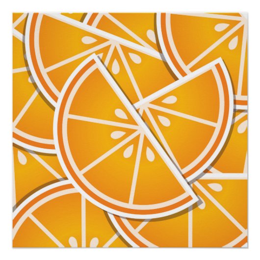 Funky oranje wig poster (Voorkant)