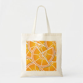 Funky oranje wig tote bag