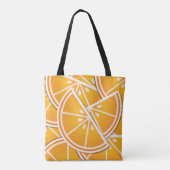 Funky oranje wig tote bag (Achterkant)