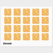 Funky oranje wig vierkante sticker (Vel)