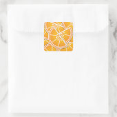 Funky oranje wig vierkante sticker (Tas)
