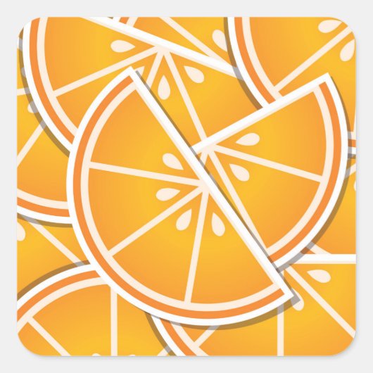 Funky oranje wig vierkante sticker (Voorkant)