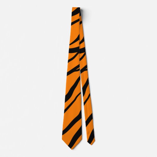 Funky Oranje Zebra Print Pattern Stripes Stropdas (Voorkant)