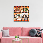 Funky Oranje, zwart, White Photo Wall Hanging Canvas Afdruk (Insitu (Woonkamer))