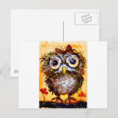 Funky owl briefkaart (Voorkant / Achterkant)
