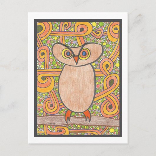 Funky Owl Briefkaart (Voorkant)