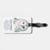 Funky Owl Portrait Bagagelabel (Achterkant horizontaal)