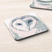 Funky Owl Portrait Bier Onderzetter (Linkerzijde)