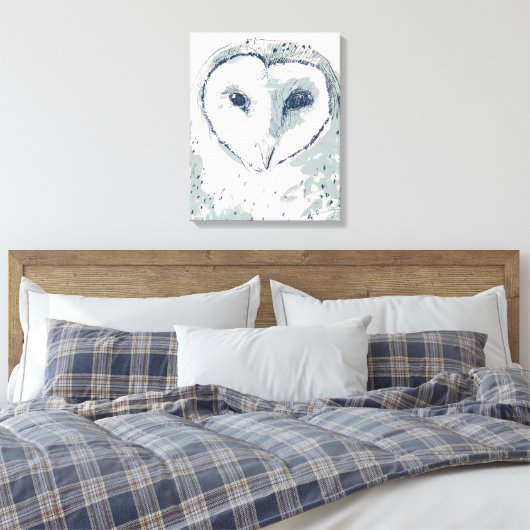 Funky Owl Portrait Canvas Afdruk (Insitu (Slaapkamer))