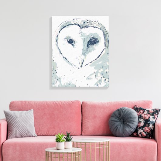Funky Owl Portrait Canvas Afdruk (Insitu (Woonkamer))