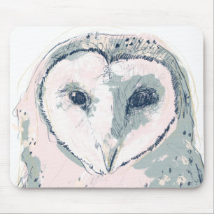 Funky Owl Portrait Muismat