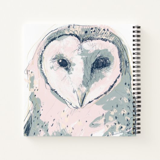 Funky Owl Portrait Notitieboek (Achterkant)