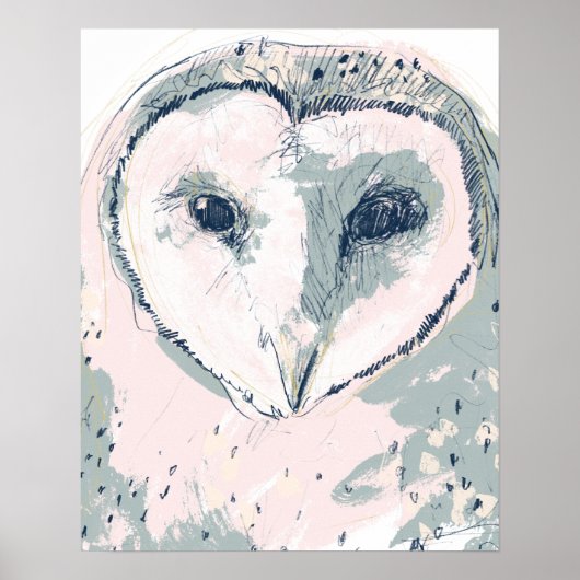 Funky Owl Portrait Poster (Voorkant)