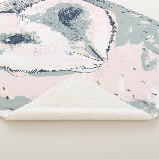 Funky Owl Portrait Sherpa Deken (3/4)