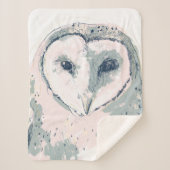 Funky Owl Portrait Sherpa Deken (Voorkant)