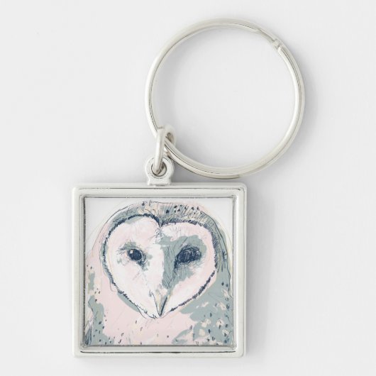 Funky Owl Portrait Sleutelhanger (Voorkant)