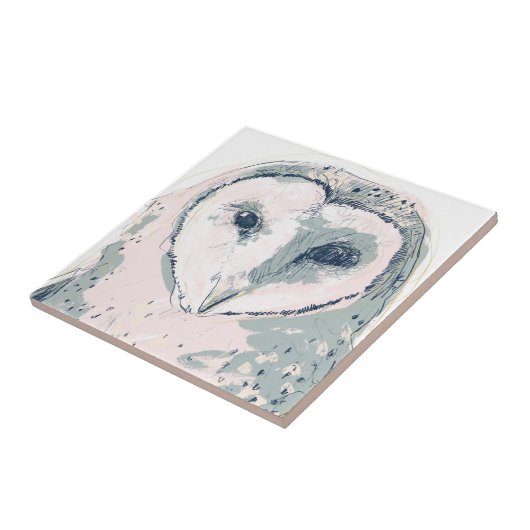 Funky Owl Portrait Tegeltje (Zijkant)