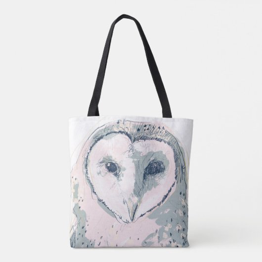 Funky Owl Portrait Tote Bag (Achterkant)