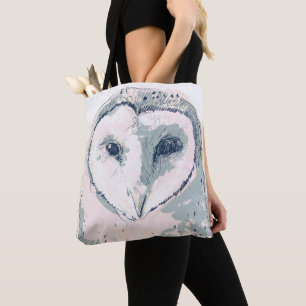 Funky Owl Portrait Tote Bag