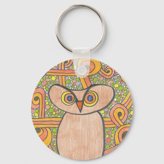 Funky Owl Sleutelhanger (Voorkant)