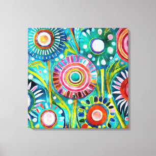 Funky Paardebloemen Canvas Art