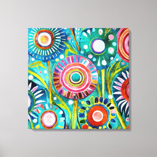 Funky Paardebloemen Canvas Art Afdruk (Voorkant)