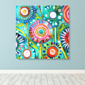 Funky Paardebloemen Canvas Art Afdruk (Insitu (Houten vloer))