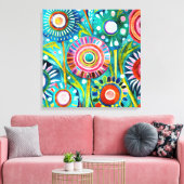 Funky Paardebloemen Canvas Art Afdruk (Insitu (Woonkamer))