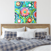 Funky Paardebloemen Canvas Art Afdruk (Insitu (Slaapkamer))