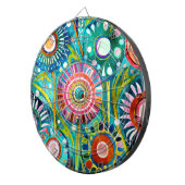 Funky Paardebloemen Dartboard Dartbord (Voorkant Rechts)