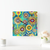 Funky paardenbloemen wandklok (Huis)