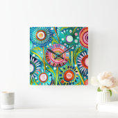 Funky paardenbloemen wandklok (Huis)