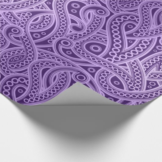 Funky Paars Abstract Paisley Pattern Paper Cadeaupapier (Hoek)