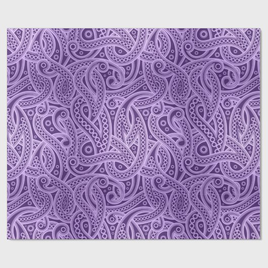 Funky Paars Abstract Paisley Pattern Paper Cadeaupapier (Vlak)