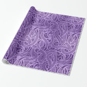 Funky Paars Abstract Paisley Pattern Paper Cadeaupapier (Uitgerold)