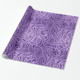 Funky Paars Abstract Paisley Pattern Paper Cadeaupapier
