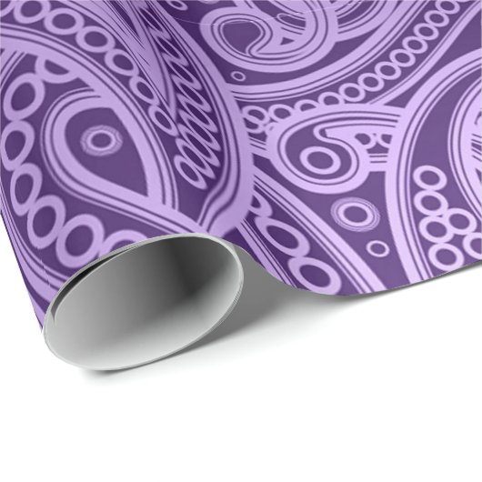 Funky Paars Abstract Paisley Pattern Paper Cadeaupapier (Rol Hoek)